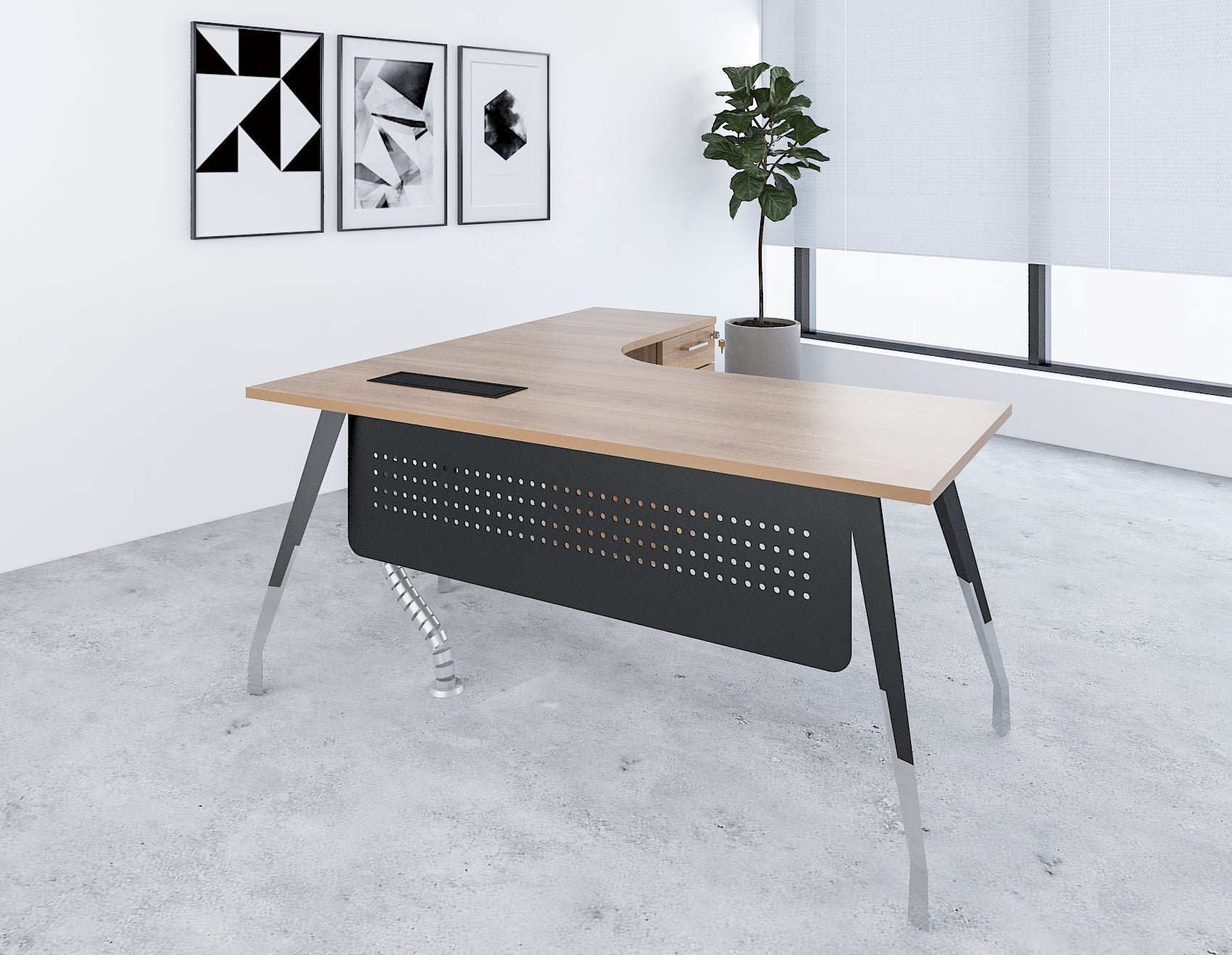 Manager Table with Fixed Pedastal