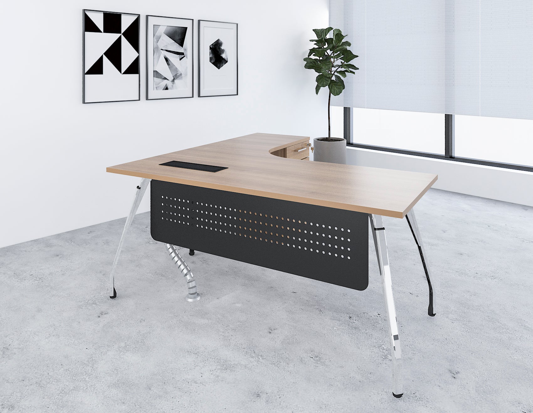 Manager Table with Fixed Pedastal