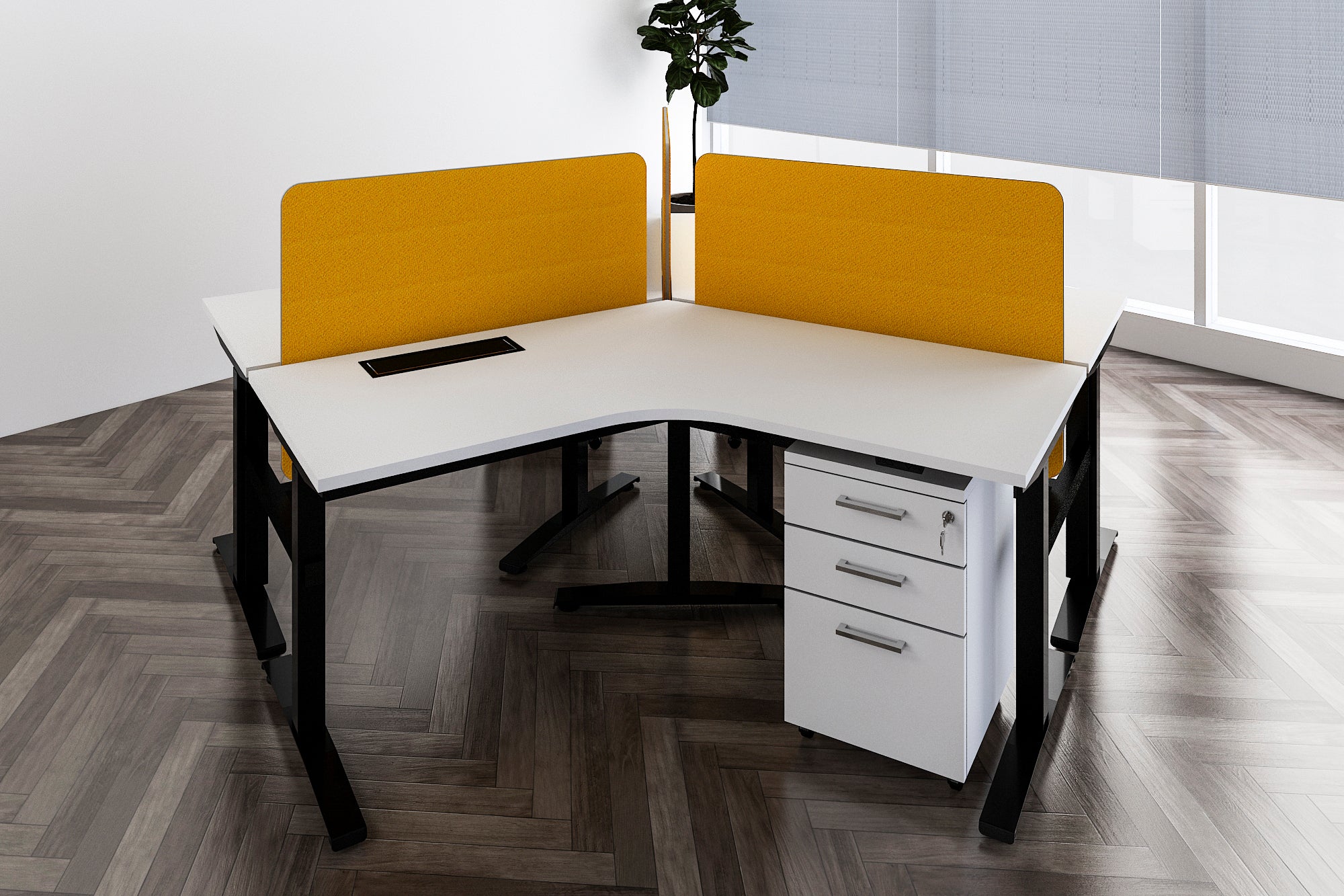 Y- Shaped Adjustable Table with Cluster of 3